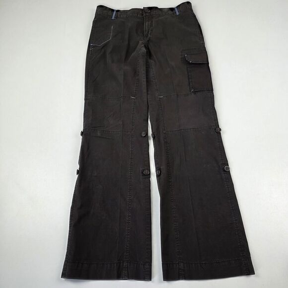 Vintage Y2K Old Navy Baggy Cargo Pants Grey Low Rise Boot Utility Size 8 - Picture 1 of 12